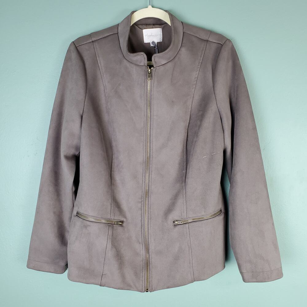 Magnolia Grace Nerissa Faux Suede Taupe Jacket Size Large Stitch Fix